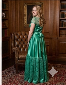 Green dress back detail