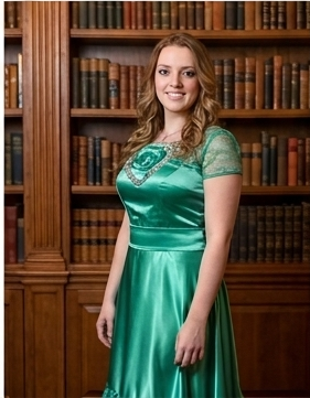 Green dress front detail